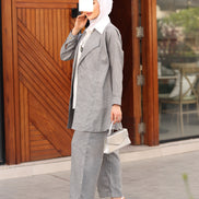 Layered Linen Suit – Silver Grey