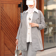 Layered Linen Suit – Silver Grey