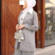 Layered Linen Suit – Silver Grey