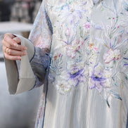 Embroidered Indian Cotton Nafnouf – Powder Blue
