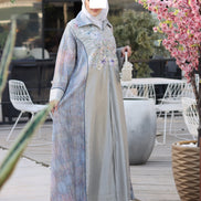 Embroidered Indian Cotton Nafnouf – Powder Blue