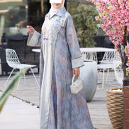 Embroidered Indian Cotton Nafnouf – Powder Blue