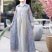 Embroidered Indian Cotton Nafnouf – Powder Blue
