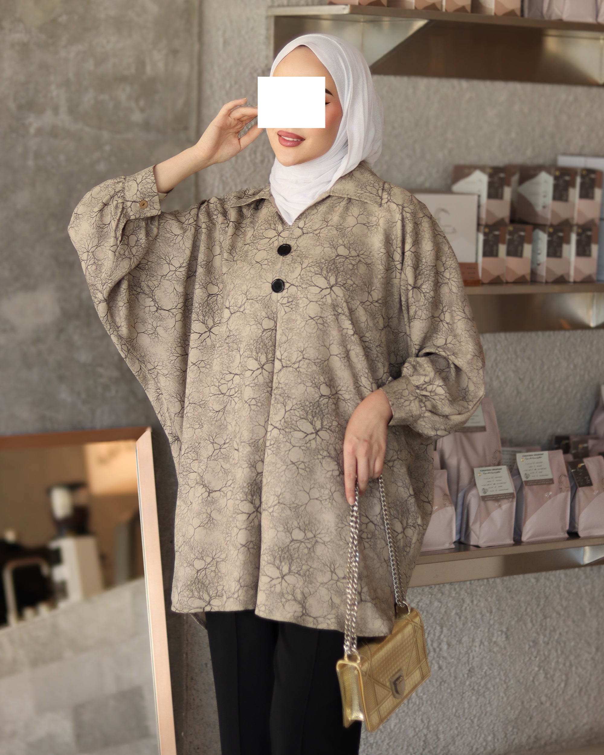 Floral Lucy & Barbie Suit – Taupe Black