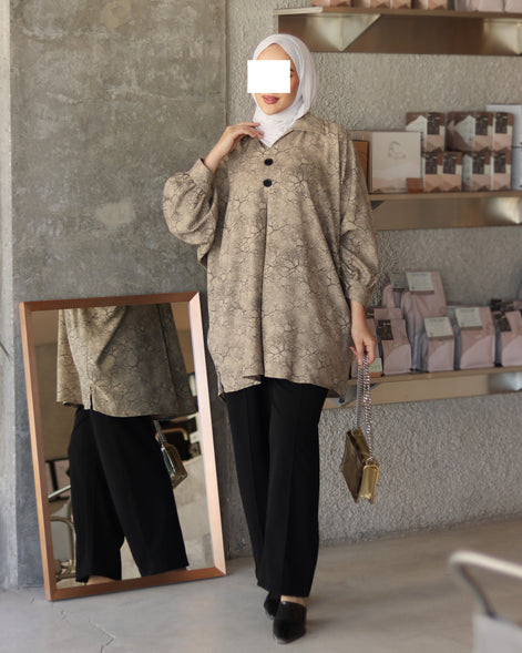 Floral Lucy & Barbie Suit – Taupe Black