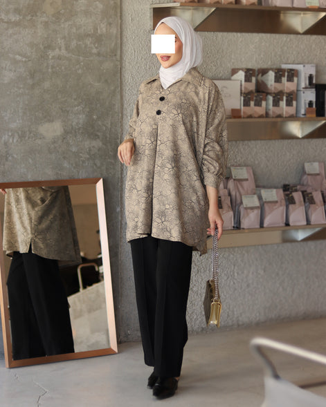 Floral Lucy & Barbie Suit – Taupe Black