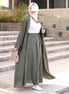 Relaxed Linen-Look Coat & Skirt Set – Olive