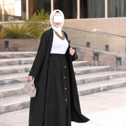 Relaxed Linen-Look Coat & Skirt Set – Olive