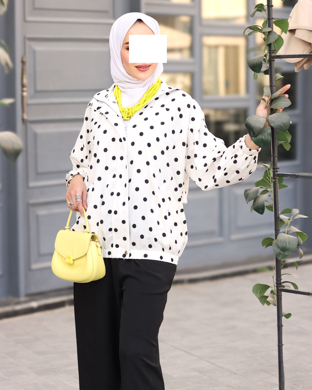 Polka Dot Cotton Ribbon Shirt & Pants Set – White & Black