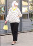 Polka Dot Cotton Ribbon Shirt & Pants Set – White & Black