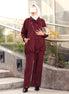 Pinstripe Lucy Jacket & Pants Set – Burgundy