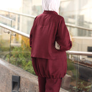 Pinstripe Lucy Jacket & Pants Set – Burgundy