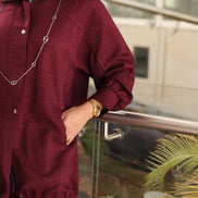 Pinstripe Lucy Jacket & Pants Set – Burgundy