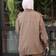 طقم جاكيت وبنطلون لوسي عملي – رمادي داكن